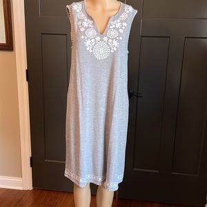 Women’s casual knit, sleeveless dress.